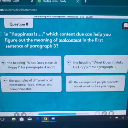 This is question 8 on iready please help if u know the answer