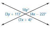 MATHEMATICAL CONNECTIONS Find the measure of each angle in the diagram.

The measures of the large