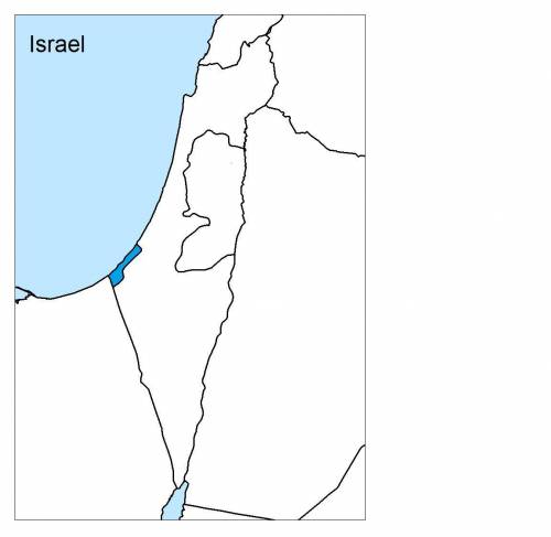 What is the name of the area shaded dark blue?

West Bank
East Bank
Lebanon
Gaza Strip