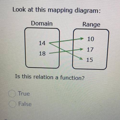Is this relation a function?
True
False