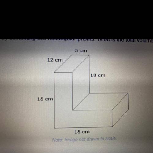 The solid shown below is made by combining two rectangular prisms. What is the total volume of the