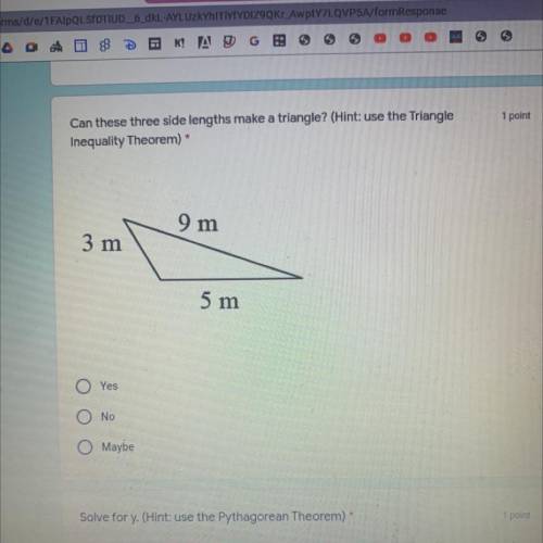 Can these three side lengths make a triangle? (Hint: use the Triangle
Inequality Theorem)*