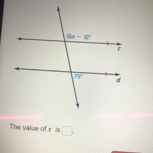 Find the value of x
(6x-3)°