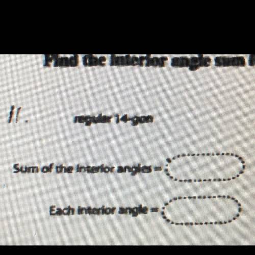 How do I find each interior angle of a regular 14-gon