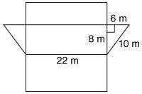 The surface area of the triangular prism is 
576m^2
540m^2
552m^2
624m^2
