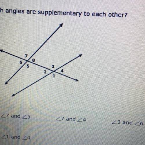 Which angles are congruent to each other? GOD PLEASE HELP ME