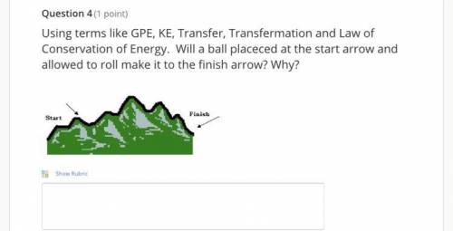 Using terms like GPE, KE, Transfer, Transfermation and Law of Conservation of Energy. Will a ball p