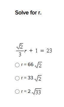 Solve for r. The radical equation is below.
