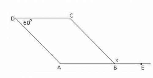 In the given figure, ABCD is a parallelogram. Determine the measure of x.Please give full explanat