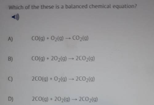 Which of these is a balanced chemical equation
