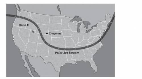 Look at the map. Predict what will happen in Florida due to the jet stream.

A.) cooler temperatur