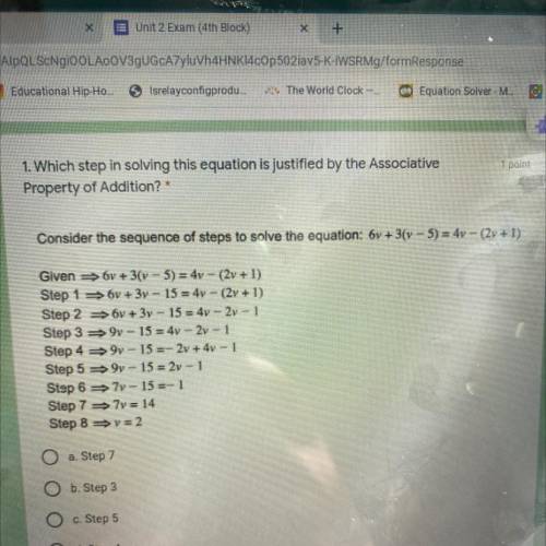 What step is justified by associative property
