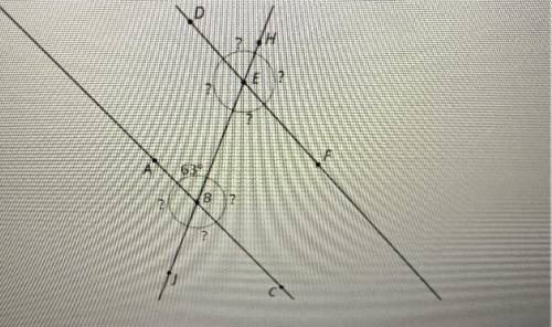 What do you notice about the angles with vertex B and the angles with vertex e