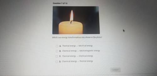 Which 2 energy transformations are shown in the photo? Please help!!