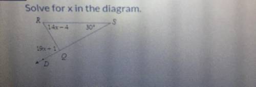 Help Asap! Solve For X In The Diagram.