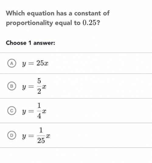 Which equation has a constant proportionality equal to 25