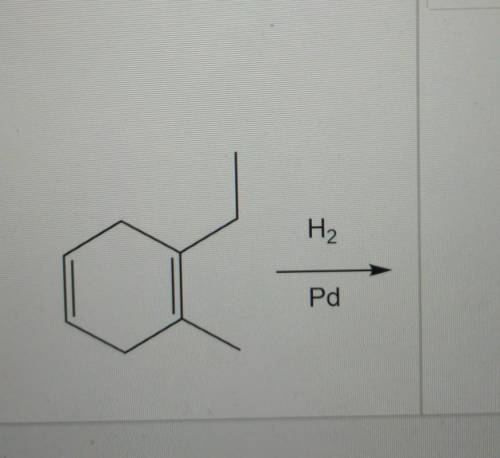 Draw the structure or structures produced by the catalytic reduction of the given compound, in whic