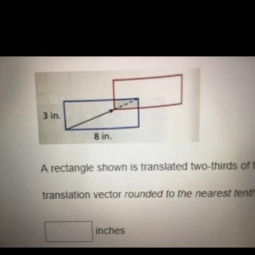 A rectangle shown is translated two-thirds of the way along one of it's diagonals. What is the

ma