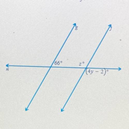 In the figure below, g II j. Find the values of z and y