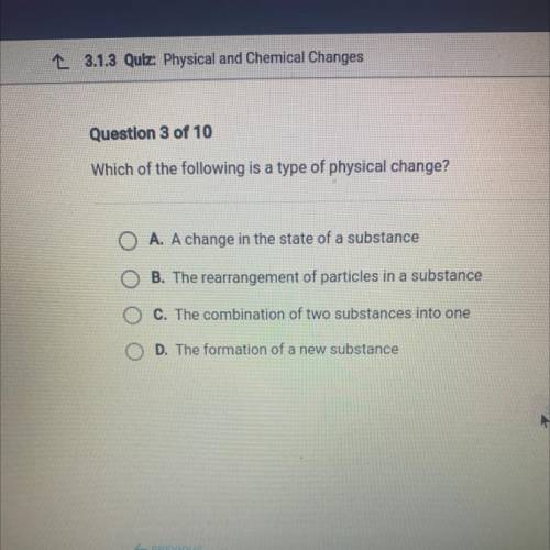 Which of the following is a type of physical change￼?