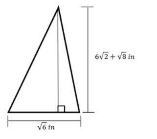 The formula for the area, A, of a triangle is A=1/2bh, where b is the base and h is the height of t