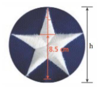 Each of the five points on a star produced for a flag is an isosceles triangle with leg length 6 cm