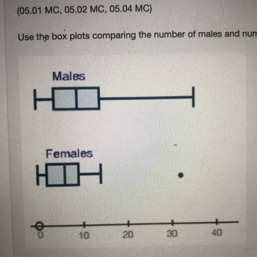 PLEASE ANSWER ASAP

(05.01 MC, 05.02 MC. 05.04 MC)
Use the box plots comparing t