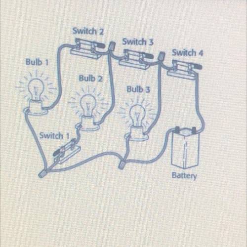 Use the diagram below for the question

Opening which switch will turn off only two light bulbs?
A