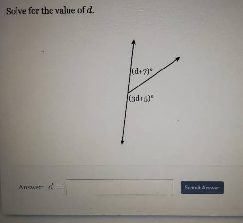 Solve for the value of d.