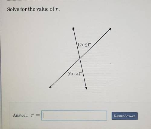Solve for the value r.