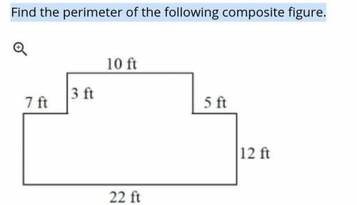 Find the perimeter of the following composite figure.