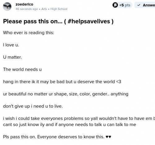 Please pass it along... (#Helpsavelives)
Credit goes to Zoederico!!