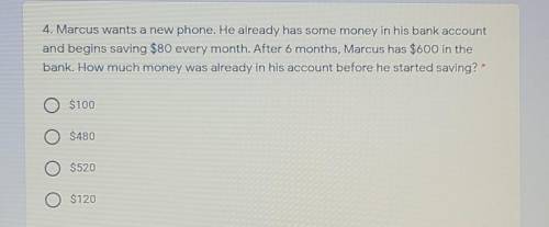 Marcus wants a new phone. He already has some money in his bank account and begins saving $80 every