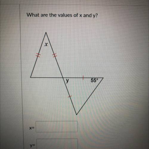 What are the values of x and y?