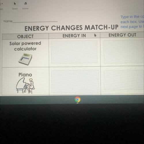 Energy changes match