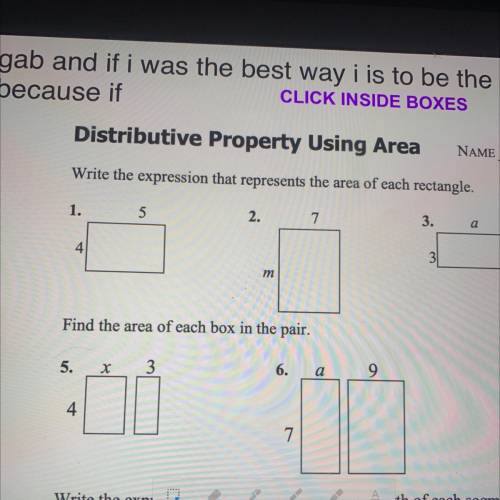 Write the expression that represents the area of each rectangle.