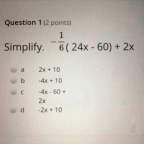 1
Simplify. 6( 24x - 60) + 2x