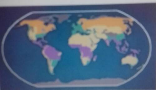 The regions colored ________ on the map above represent the polar climates of the world.

A. brown