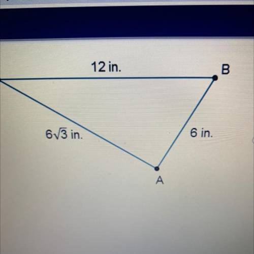 What are the angle measures in triangle ABC?

O mA = 90°, mzB = 30°, mZC = 60°
O mA = 60°, mzB = 9