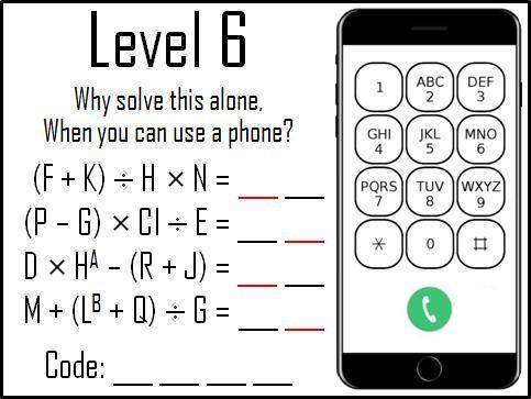 Why solve this alone. When you can't use a phone?

Solve the equations using the phone and only ke