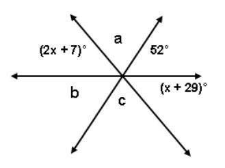 What is the value of angle a in the figure below?