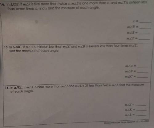 Gina willson all about algebra (TRIANGLES ANGLES SUM) HELP ASAP PLEASE
