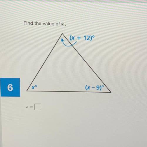 Find the value of X 
PLS HELP PLS