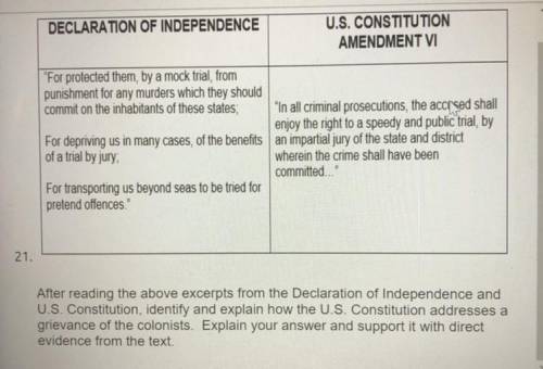 HELP PLEASE!!
 

After reading the above excerpts from the Declaration of Independence and
U.S. Con