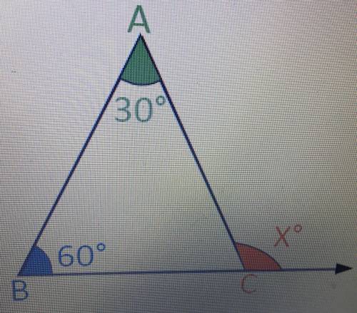 NEED THE ANSWER ASAP!! Find the measure of exterior angle X