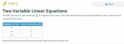 Part C The person whose equation has the greater unit rate is the person whose tiles cover the most