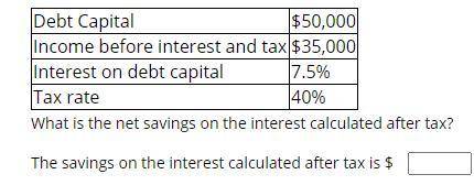 What is the net savings on the interest calculated after tax