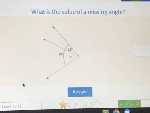 Will give brainliest 
What’s the value of the missing angle