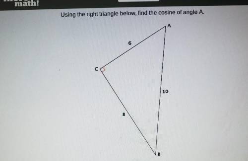 Find cosine of angle a