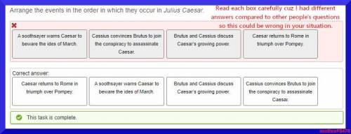 Arrange the events in the order in which they occur in Julius Caesar.